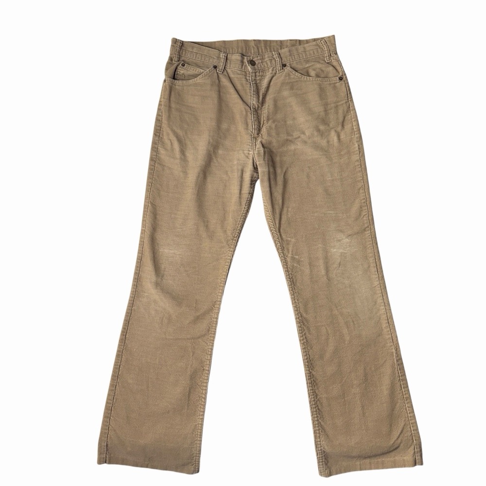 Vintage 80s Levi's 517 Corduroy Pants 34x31 Tan Bootcut White Tab